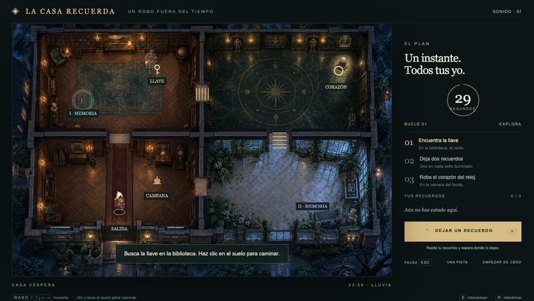 Captura de partida de La casa recuerda